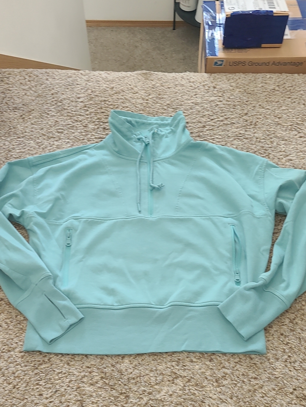 Old Navy Light Aqua Active Half-Zip Pullover